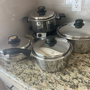 KitchenCraft stainless steel Pot set with all purpose cooker hot plate